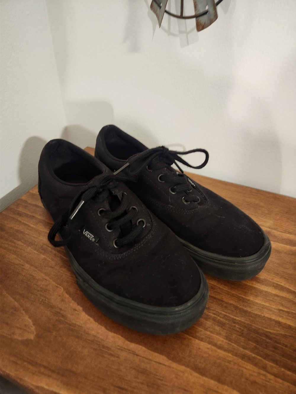Vans Men’s Black Canvas Lace-Up Sneakers
